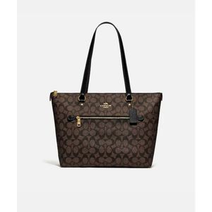 Coach Gallery Tote in signature Canvas brown / black